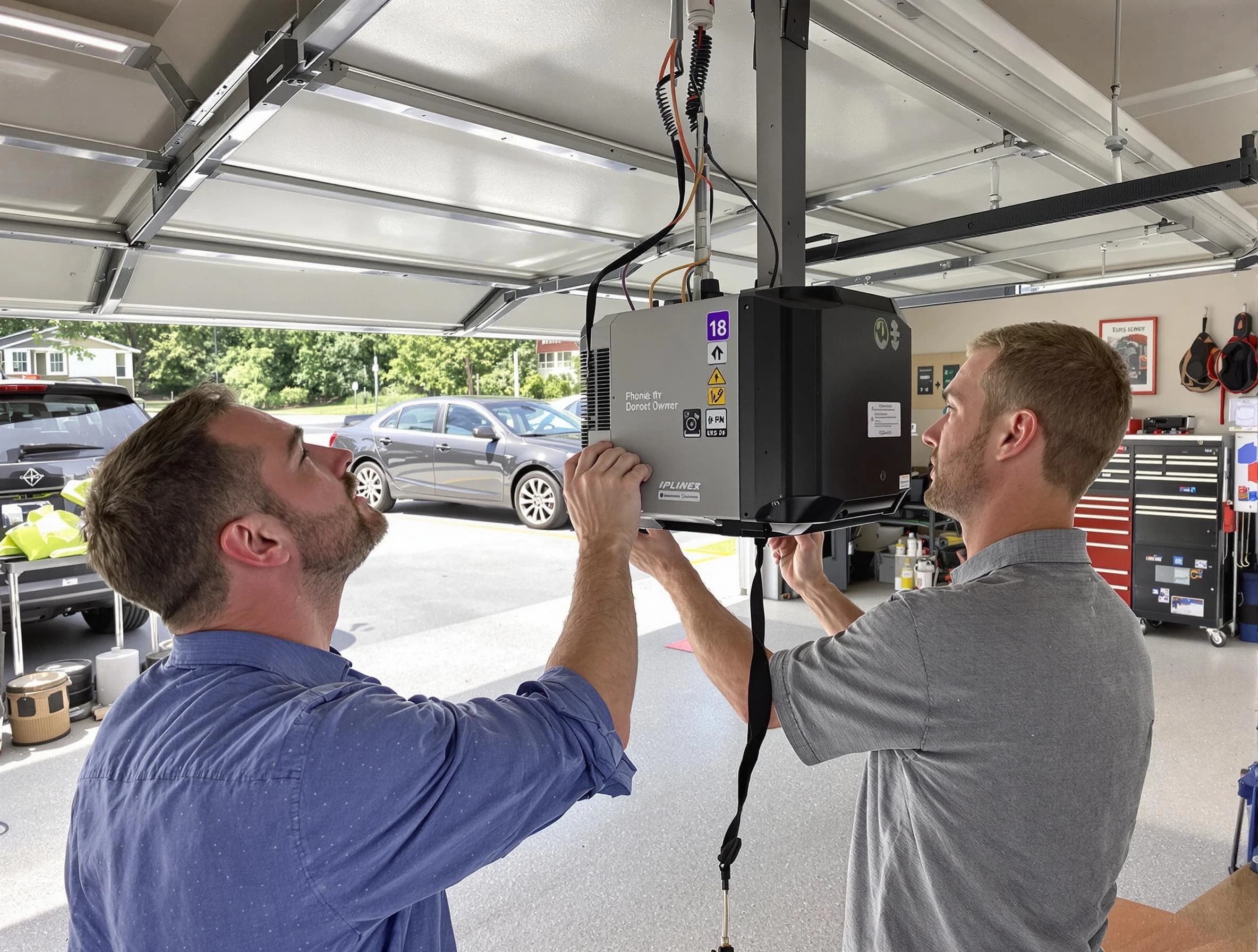Birmingham Garage Door Repair technician installing garage door opener in Birmingham
