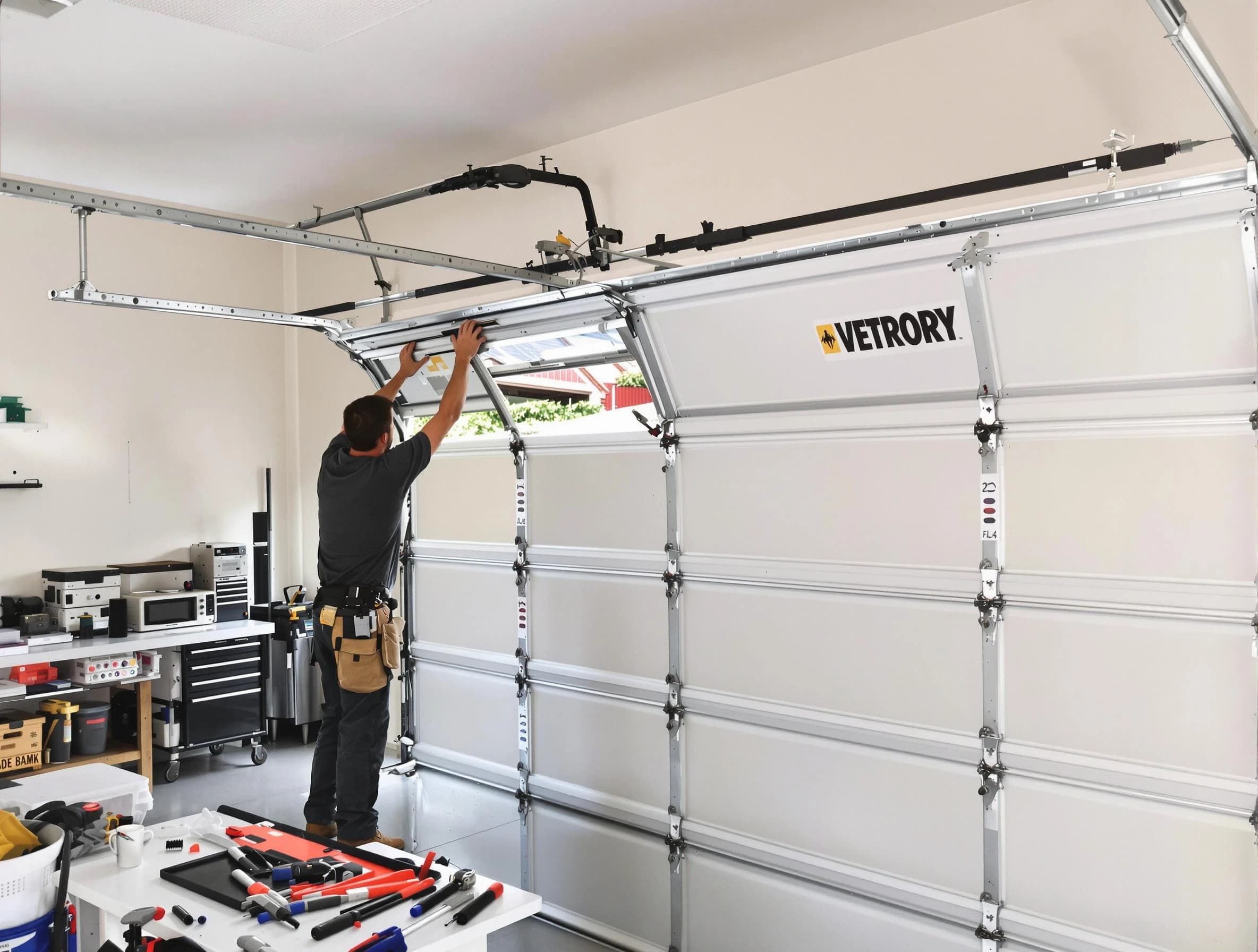 Birmingham Garage Door Repair technician performing section replacement in Birmingham